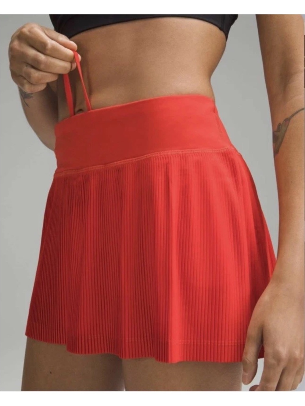 Lululemon Pleat to Street Skirt Bright Red Pleated Tennis Skort Size 10 Hot Heat